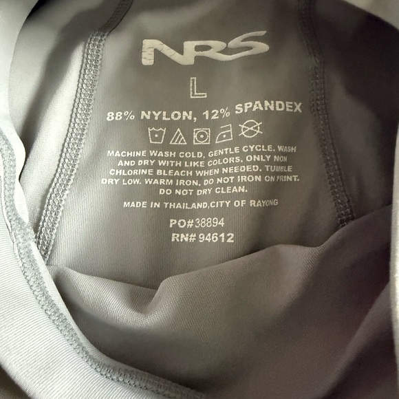 NRS H2Core Rashguard Shirt L Gray Green Mens Sun Protection Swim Paddle Surf - Picture 5 of 7